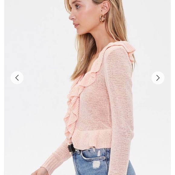 F21 Open Ruffle Cardigan - Picture 2 of 6